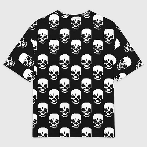 Женская футболка оверсайз AC DC rock skull / 3D-принт – фото 2