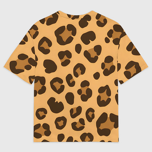 Женская футболка оверсайз Коричневые пятна леопарда / 3D-принт – фото 2