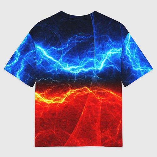 Женская футболка оверсайз Сектор газа молнии на фоне / 3D-принт – фото 2