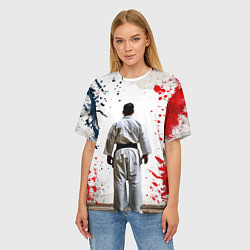 Футболка оверсайз женская Борец айкидо на белом, цвет: 3D-принт — фото 2