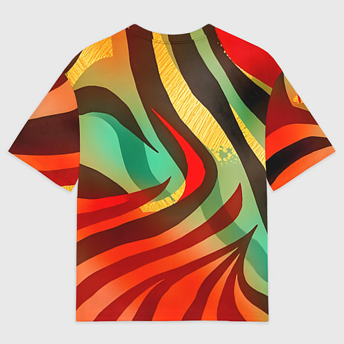 Женская футболка оверсайз Жаркая полосатая абстракция / 3D-принт – фото 2