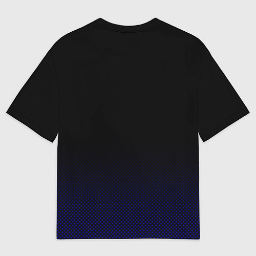 Женская футболка оверсайз Sport чёрно-синий текстурный / 3D-принт – фото 2