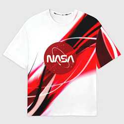 Футболка оверсайз женская Nasa абстрактные полосы, цвет: 3D-принт