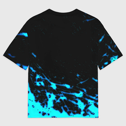 Женская футболка оверсайз Monster energy голубые краски / 3D-принт – фото 2