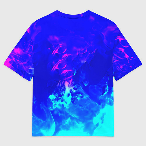 Женская футболка оверсайз Monster energy дым неоновый / 3D-принт – фото 2