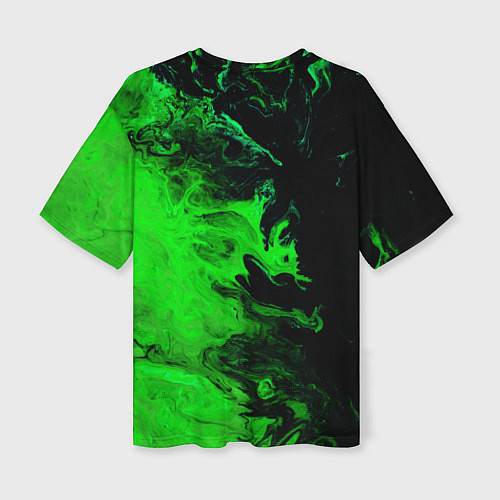 Женская футболка оверсайз Color green black / 3D-принт – фото 2