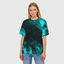Футболка оверсайз женская Neon smoke, цвет: 3D-принт — фото 2