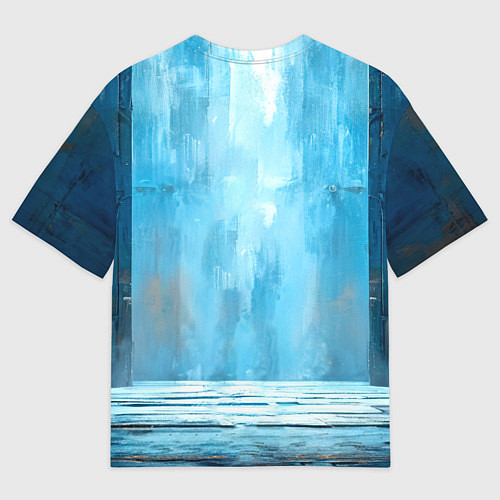 Женская футболка оверсайз Боец крав-мага на синем / 3D-принт – фото 2