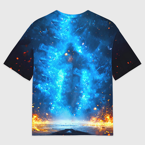 Женская футболка оверсайз Реслер в огне / 3D-принт – фото 2