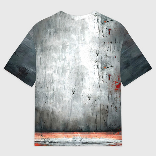 Женская футболка оверсайз Рестлер на синем / 3D-принт – фото 2