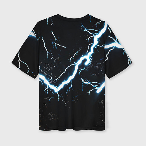 Женская футболка оверсайз Рестлер в молниях / 3D-принт – фото 2