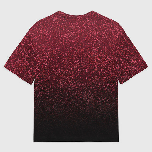 Женская футболка оверсайз Амарантовый градиент крошка / 3D-принт – фото 2