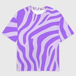 Футболка оверсайз женская Лавандовый тигровый паттерн, цвет: 3D-принт