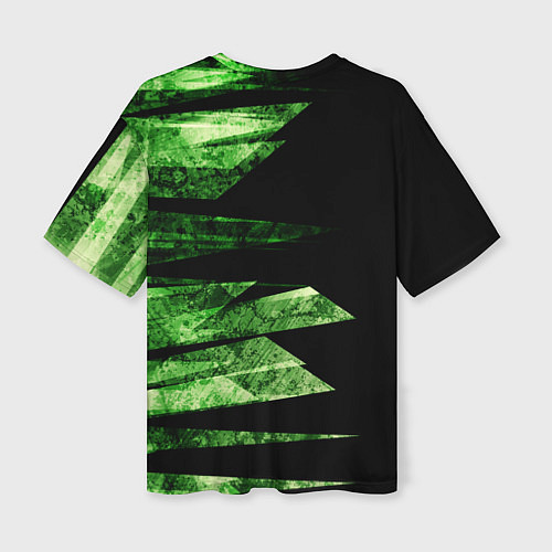 Женская футболка оверсайз Color green black / 3D-принт – фото 2