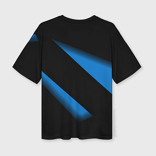 Женская футболка оверсайз Color blue black line / 3D-принт – фото 2
