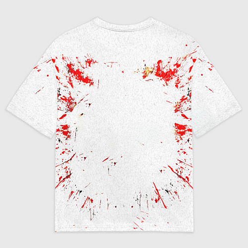 Женская футболка оверсайз Красные бойцовские перчатки на белом / 3D-принт – фото 2