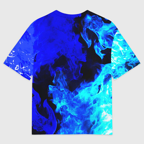 Женская футболка оверсайз Monster energy синий дым / 3D-принт – фото 2