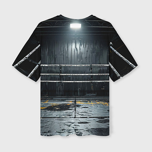 Женская футболка оверсайз Черный ринг / 3D-принт – фото 2