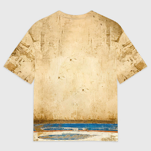 Женская футболка оверсайз Греко-римский борец на бежевом / 3D-принт – фото 2