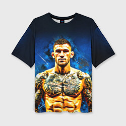 Футболка оверсайз женская Дастин Порье на синем, цвет: 3D-принт