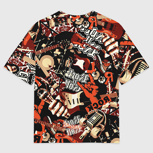Женская футболка оверсайз Кукрыниксы на фоне электрогитар / 3D-принт – фото 2