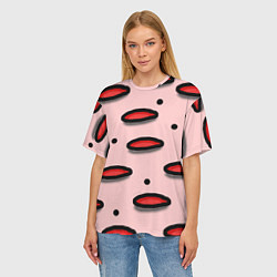Футболка оверсайз женская Круги маркер - паттерн, цвет: 3D-принт — фото 2