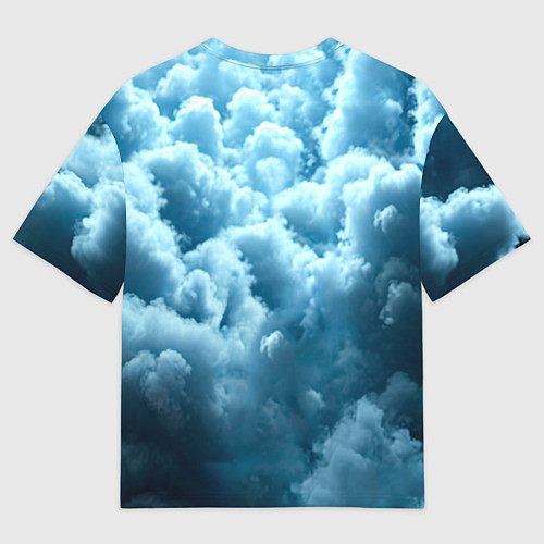 Женская футболка оверсайз Мухаммед Али в синем дыму / 3D-принт – фото 2