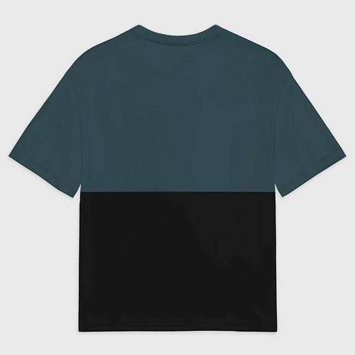 Женская футболка оверсайз Sport чёрно-синий с белым / 3D-принт – фото 2