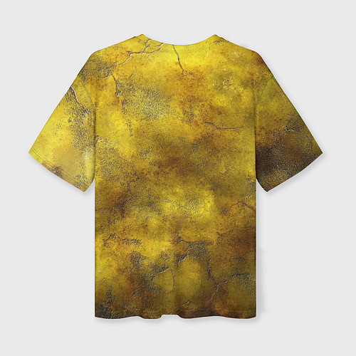 Женская футболка оверсайз Золотая ржавая текстура / 3D-принт – фото 2