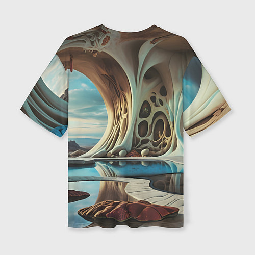 Женская футболка оверсайз Современная пещера / 3D-принт – фото 2