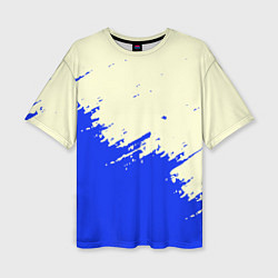 Футболка оверсайз женская Color blue white, цвет: 3D-принт