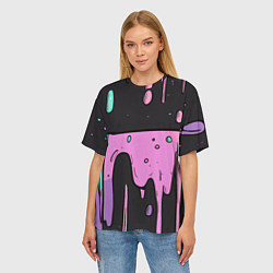 Футболка оверсайз женская Стекающая краска текстура, цвет: 3D-принт — фото 2