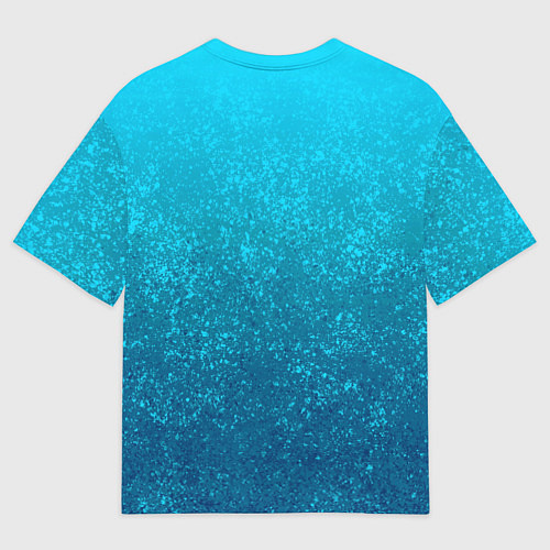 Женская футболка оверсайз Лазурный голубой текстурный градиент / 3D-принт – фото 2