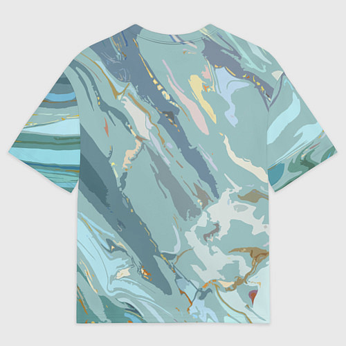 Женская футболка оверсайз Холодный голубой абстракция / 3D-принт – фото 2