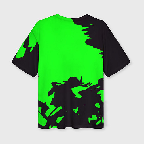 Женская футболка оверсайз Portal черный дым / 3D-принт – фото 2