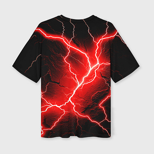 Женская футболка оверсайз Lightning / 3D-принт – фото 2
