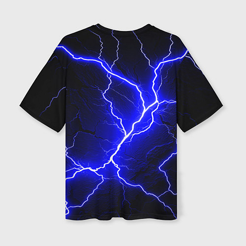 Женская футболка оверсайз Color blue black / 3D-принт – фото 2