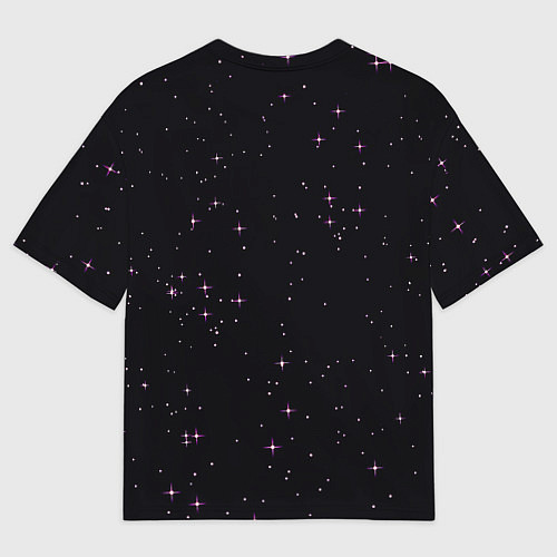 Женская футболка оверсайз Череп в космосе / 3D-принт – фото 2