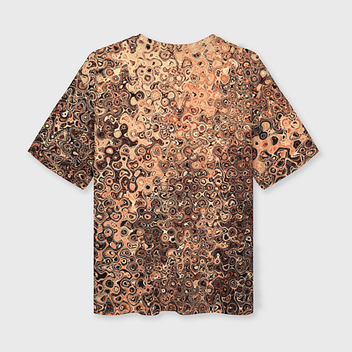 Женская футболка оверсайз Светлый коричневый абстрактная текстура / 3D-принт – фото 2