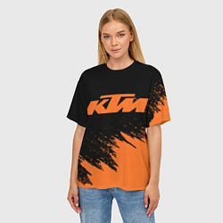 Футболка оверсайз женская Оранжевый КТМ, цвет: 3D-принт — фото 2