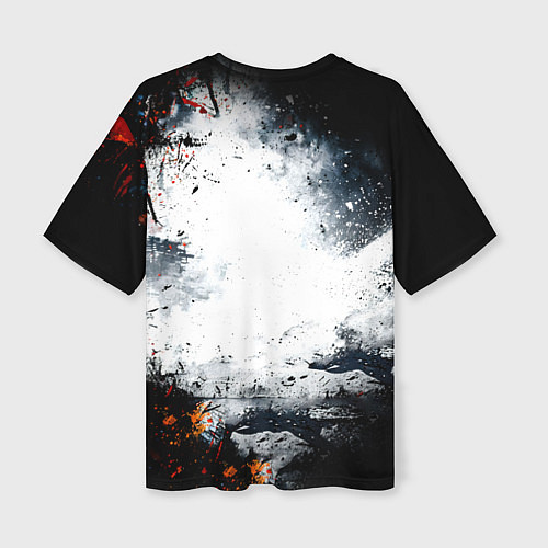 Женская футболка оверсайз Лыжник в движении / 3D-принт – фото 2