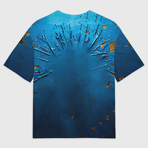 Женская футболка оверсайз Мяч для американского футбола на синем / 3D-принт – фото 2