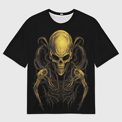 Футболка оверсайз женская Пришелец - скелет, цвет: 3D-принт