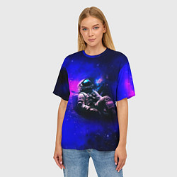 Футболка оверсайз женская Астронавт в пучине, цвет: 3D-принт — фото 2