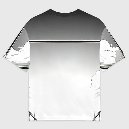 Женская футболка оверсайз Турникмен в чб / 3D-принт – фото 2