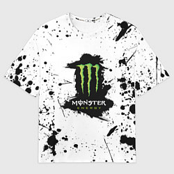 Женская футболка оверсайз Monster energy брызги красок