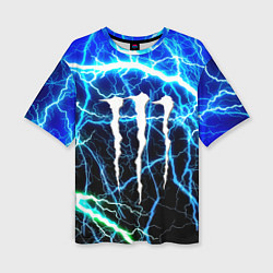 Женская футболка оверсайз Monster energy electro