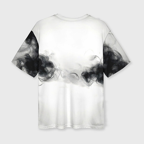 Женская футболка оверсайз Теннисный мяч и черный дым / 3D-принт – фото 2