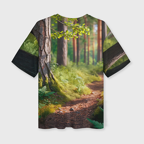 Женская футболка оверсайз Колобок и лиса / 3D-принт – фото 2