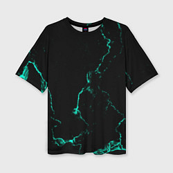 Футболка оверсайз женская Color black turquoise, цвет: 3D-принт